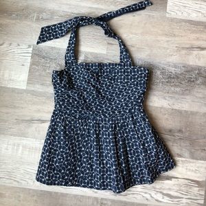 Anthropologie Maeve Small Navy Blouse